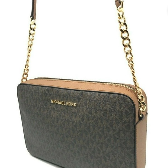 Michael Kors Dark Brown Crossbody Bag with Gold Chain - Picture 1 of 5